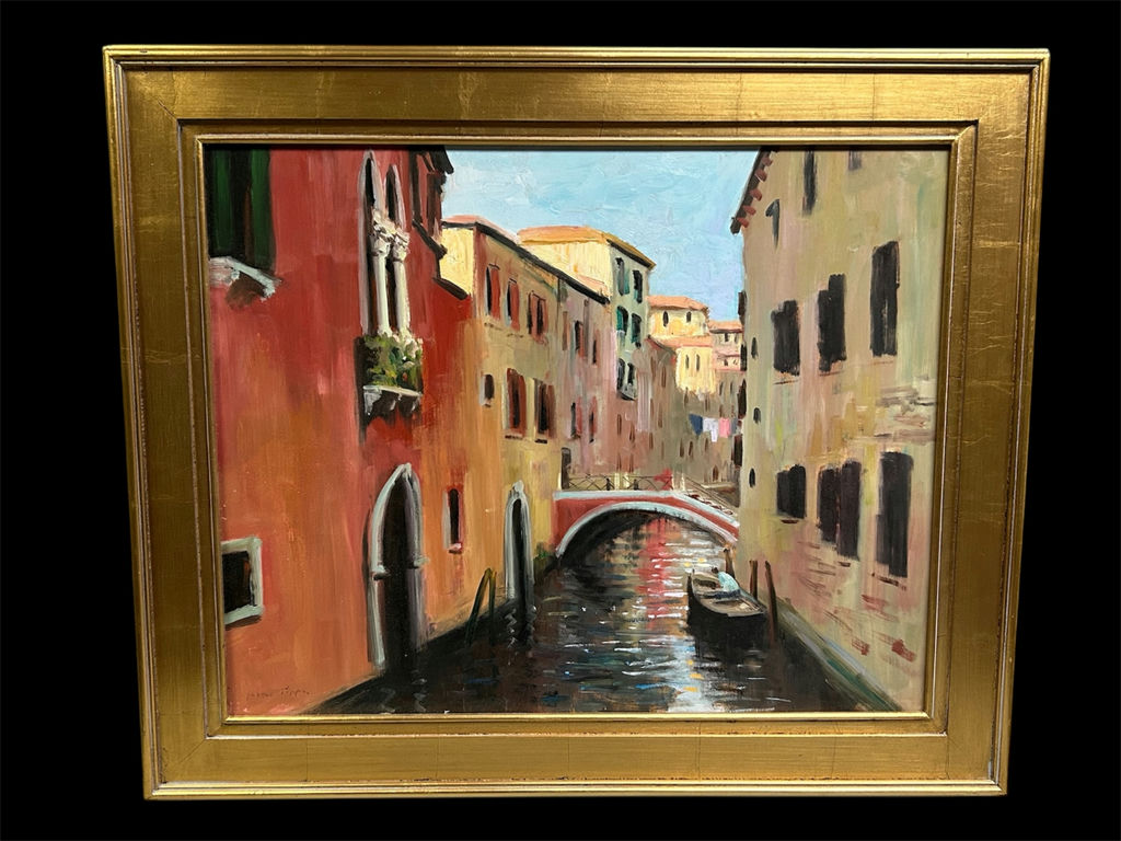 Signed Venice Canal Oil Painting - image 1 of 6
