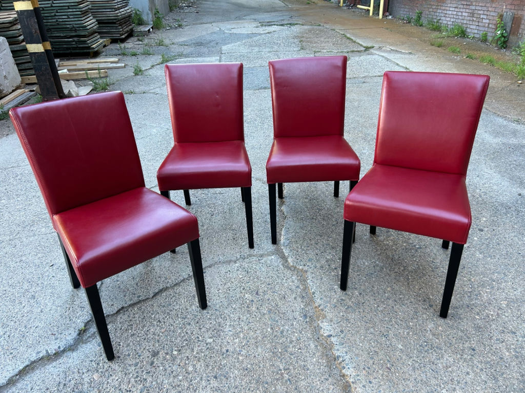 Set of Four Red Dining Chairs - image 2 of 6