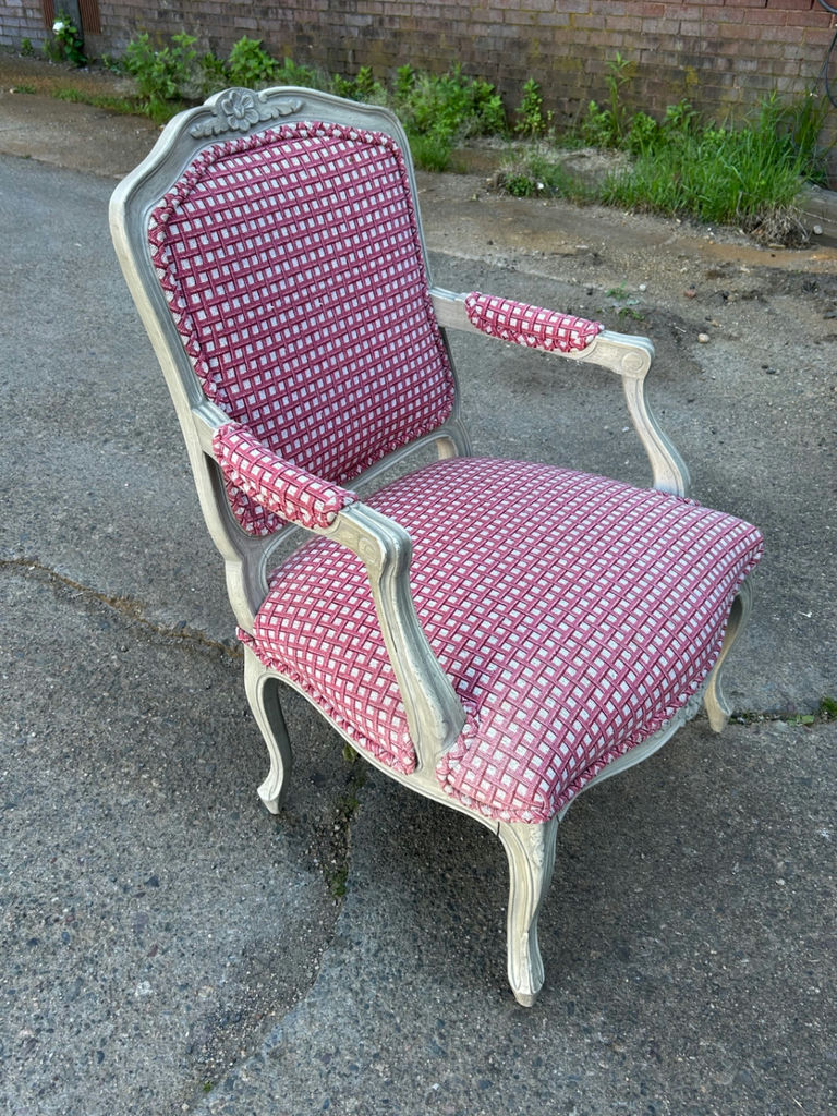 French Provincial Upholstered Armchair - image 4 of 5