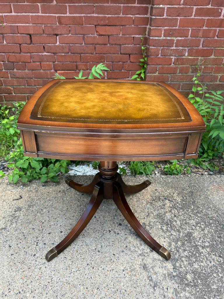 Mid-Century Leather Top One Drawer Table  - image 2 of 6