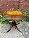 Mid-Century Leather Top One Drawer Table - thumbnail 2 of 6