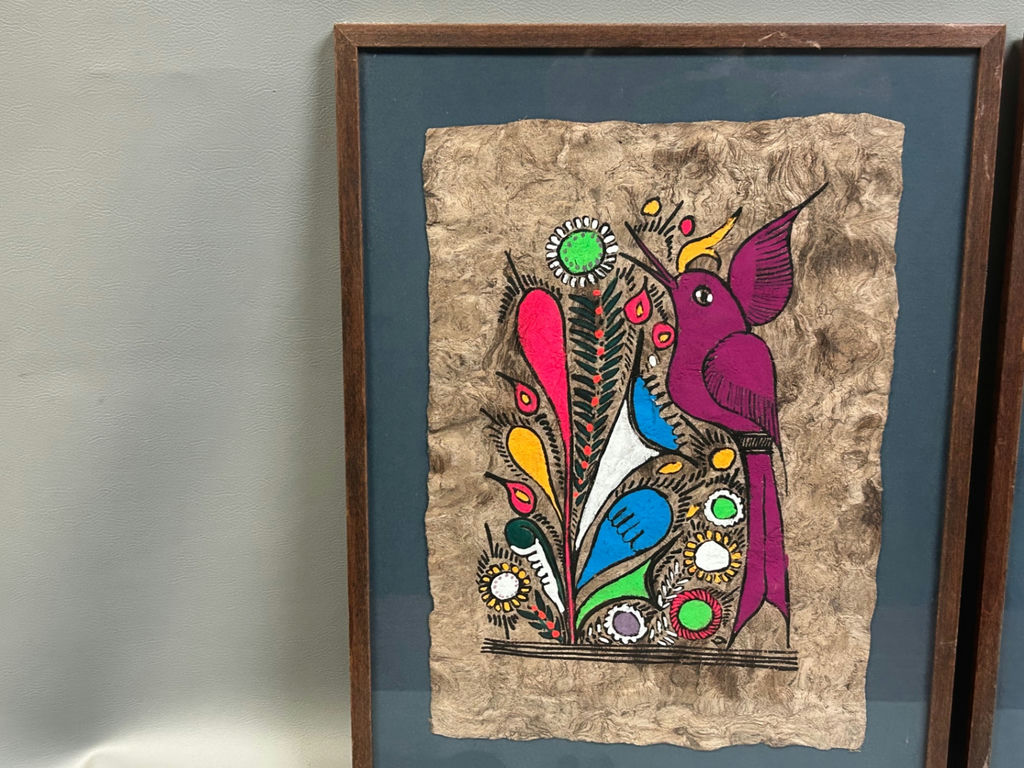 Vintage Amate Paintings on Bark Paper  - image 4 of 5