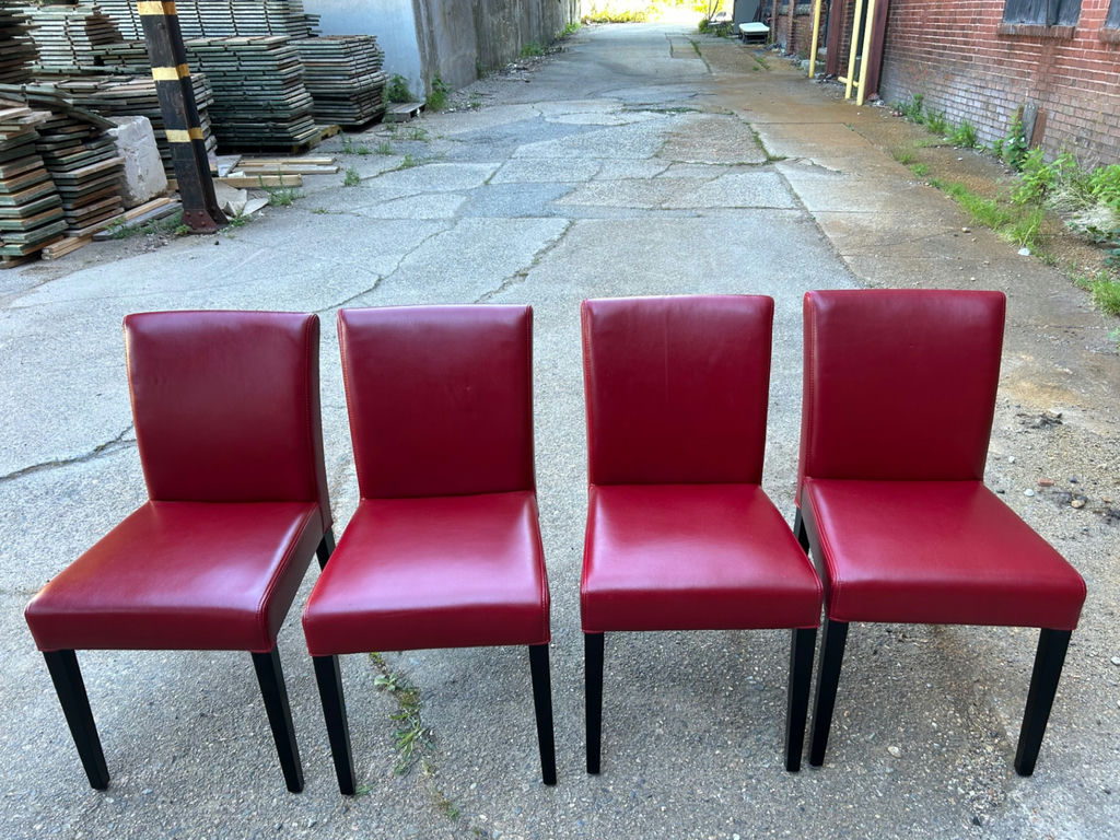 Set of Four Red Dining Chairs - image 3 of 6