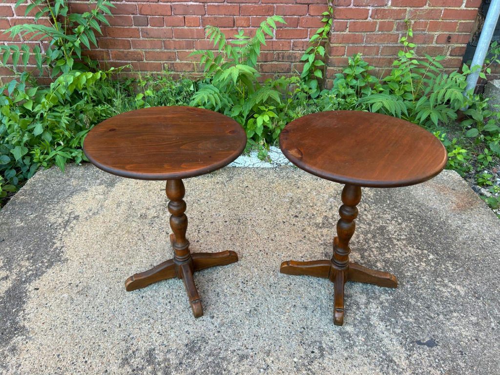 Baumritter Furniture Pedestal End Tables  - image 1 of 5