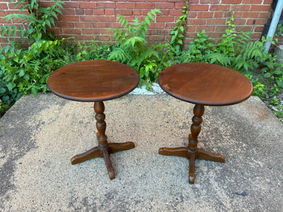 Baumritter Furniture Pedestal End Tables  - Image 1 of 5