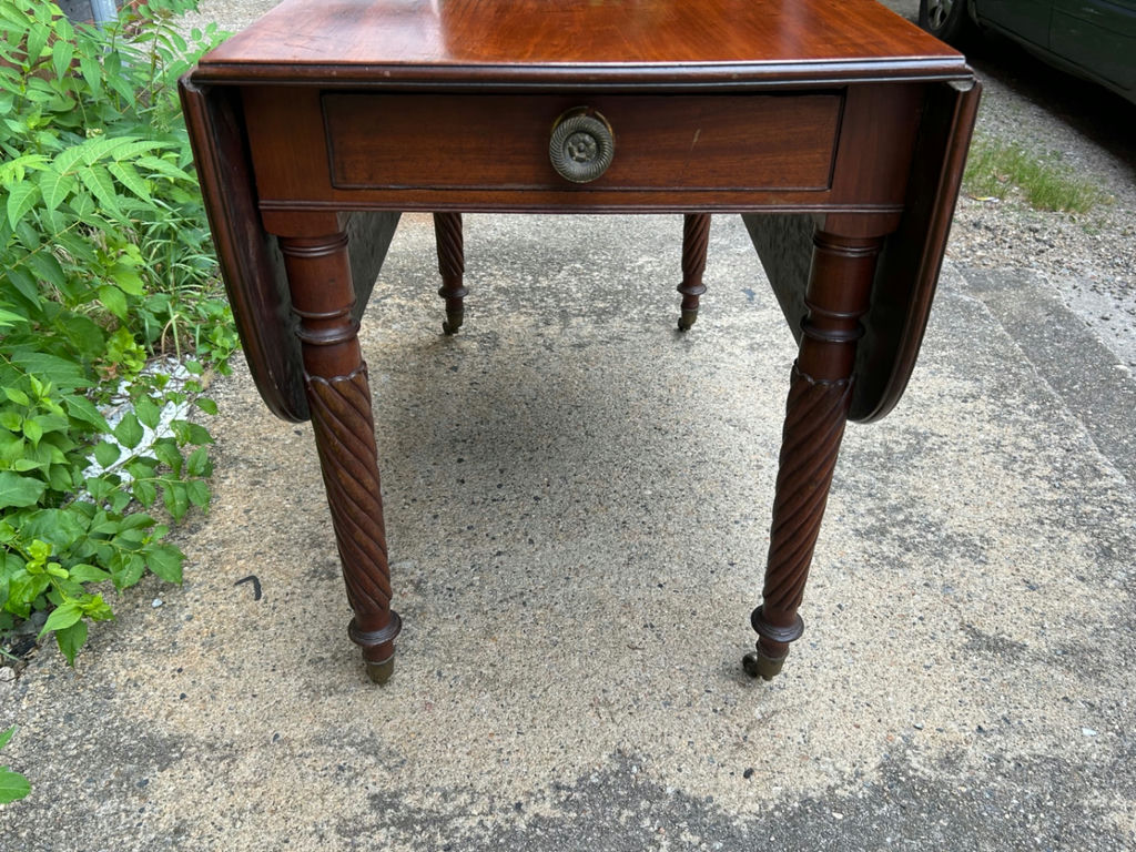 Antique One Drawer Drop Leaf Table - image 2 of 5