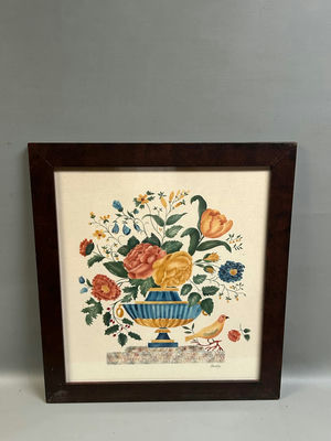 Signed Theorem Still Life Painting on Velvet  - Image 1 of 6