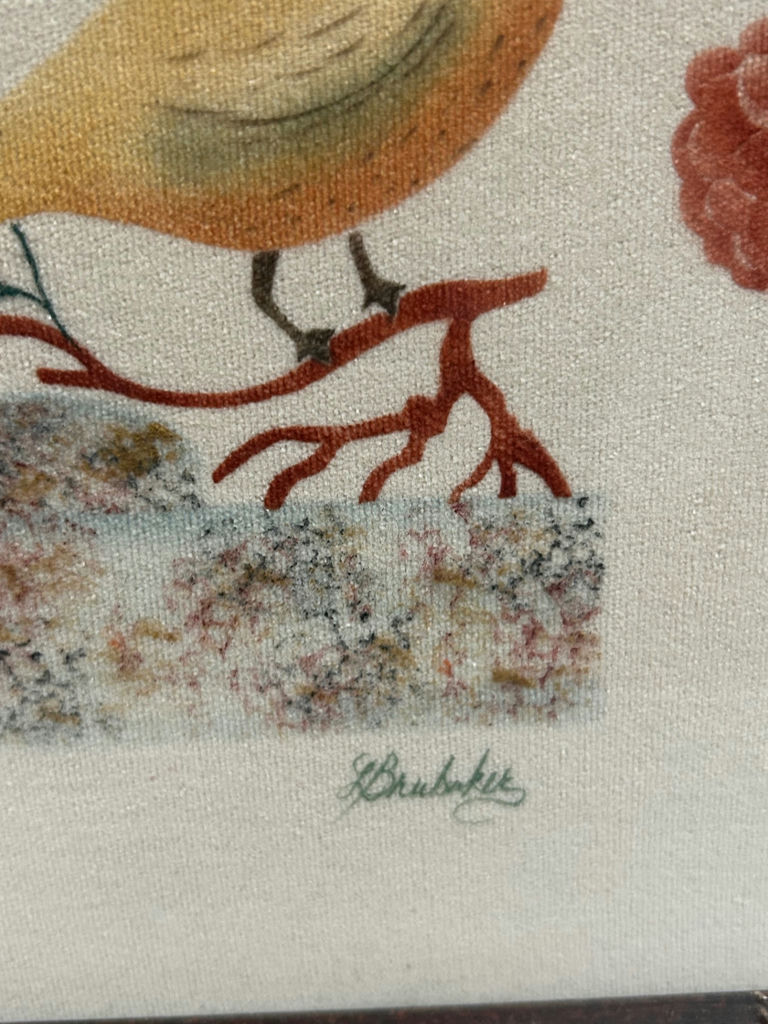 Signed Theorem Still Life Painting on Velvet - image 2 of 6