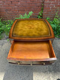 Mid-Century Leather Top One Drawer Table  - thumbnail 4 of 6
