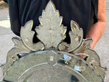 Venetian Glass Oval Mirror Made in France  - thumbnail 4 of 6