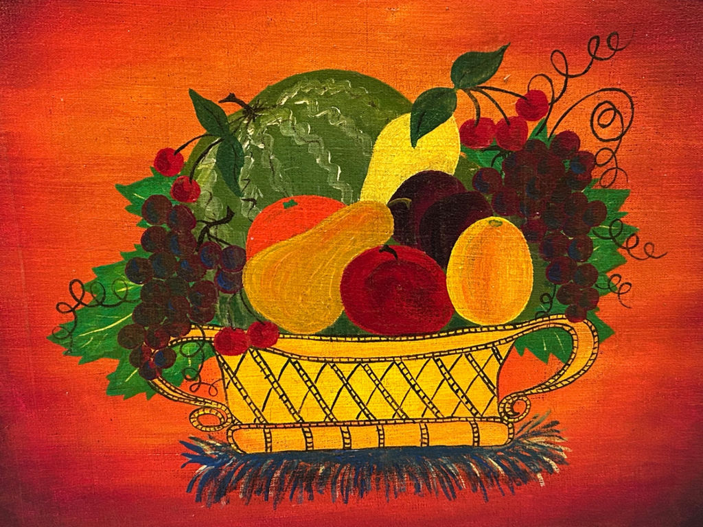 Still Life Folk Art Oil Painting  - image 3 of 5