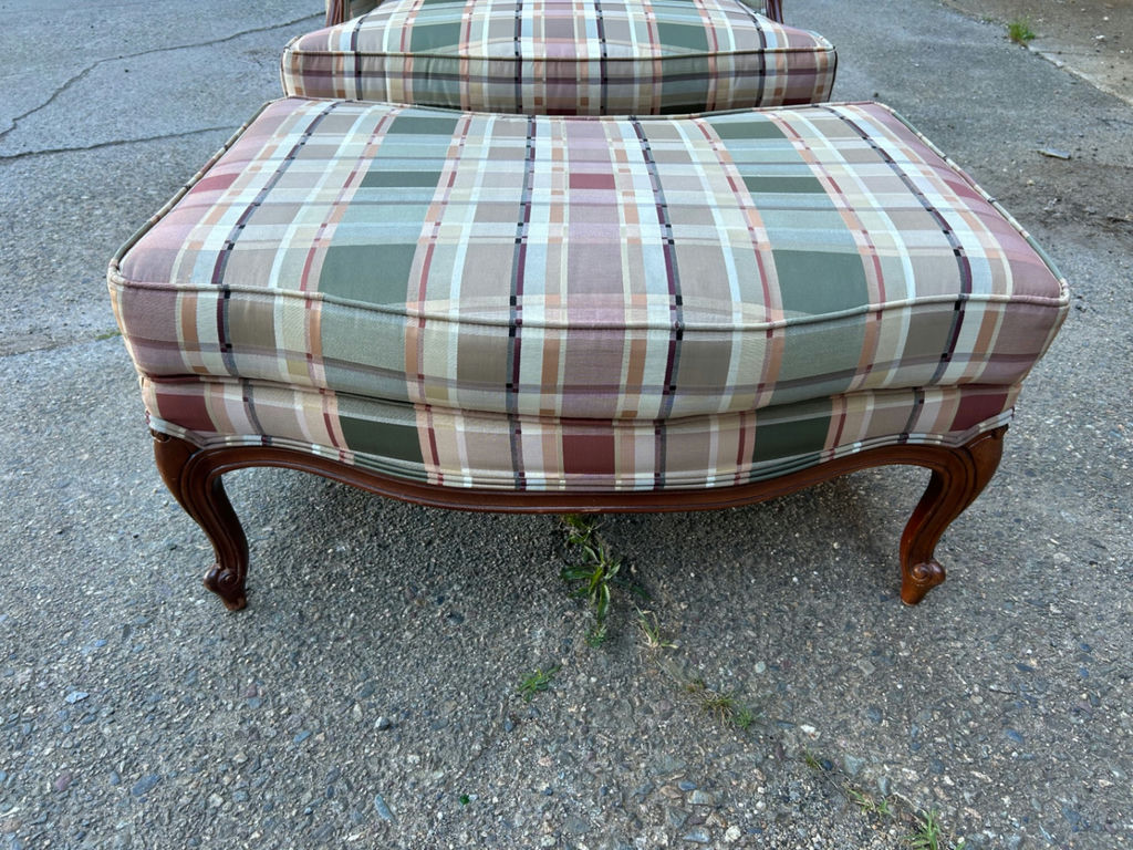Ethan Allen Upholstered Chair W/ Ottoman  - image 8 of 9