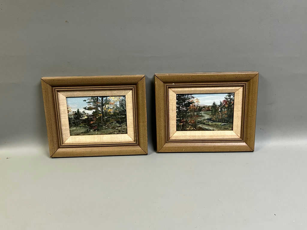 Signed Textured Landscape Oil Paintings  - image 1 of 6