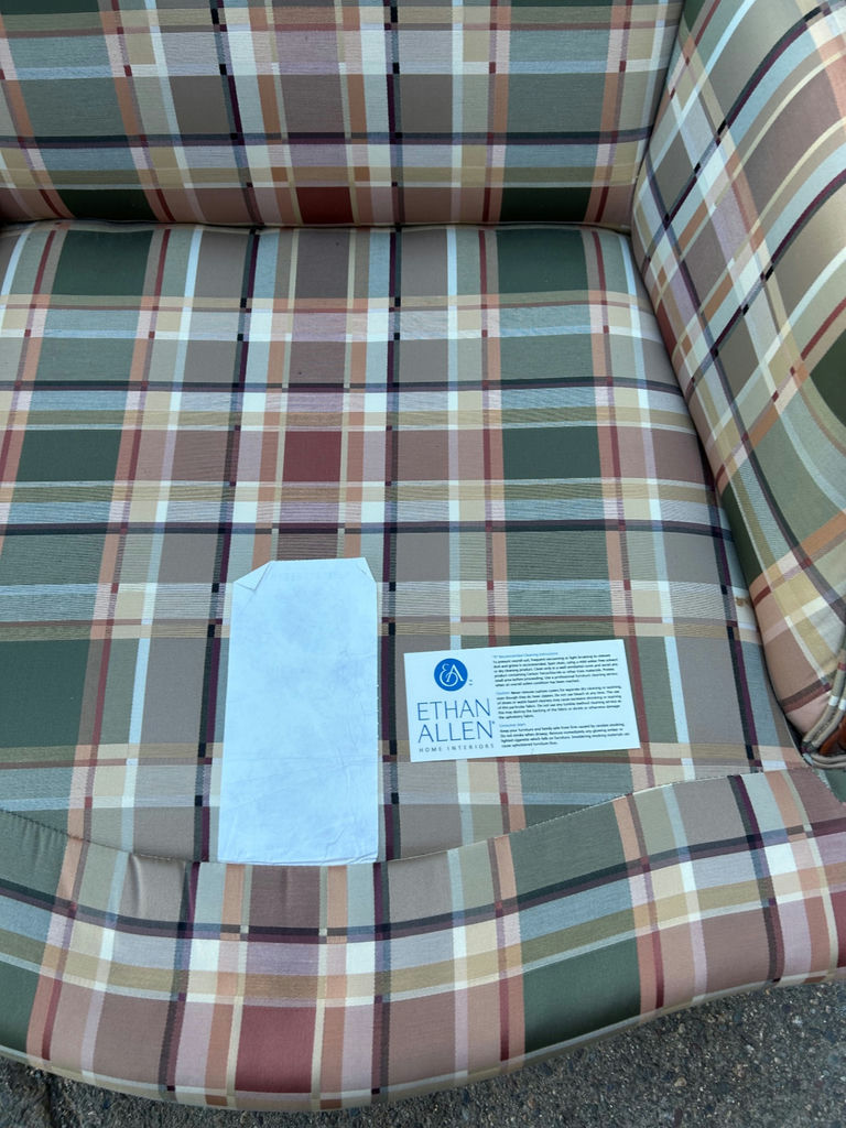 Ethan Allen Upholstered Chair W/ Ottoman - image 3 of 9