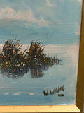 Signed Landscape Marshland Oil Painting - thumbnail 2 of 5