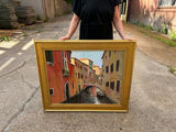 Signed Venice Canal Oil Painting  - thumbnail 4 of 6