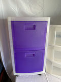 White and purple plastic storage drawer units - thumbnail 2 of 5