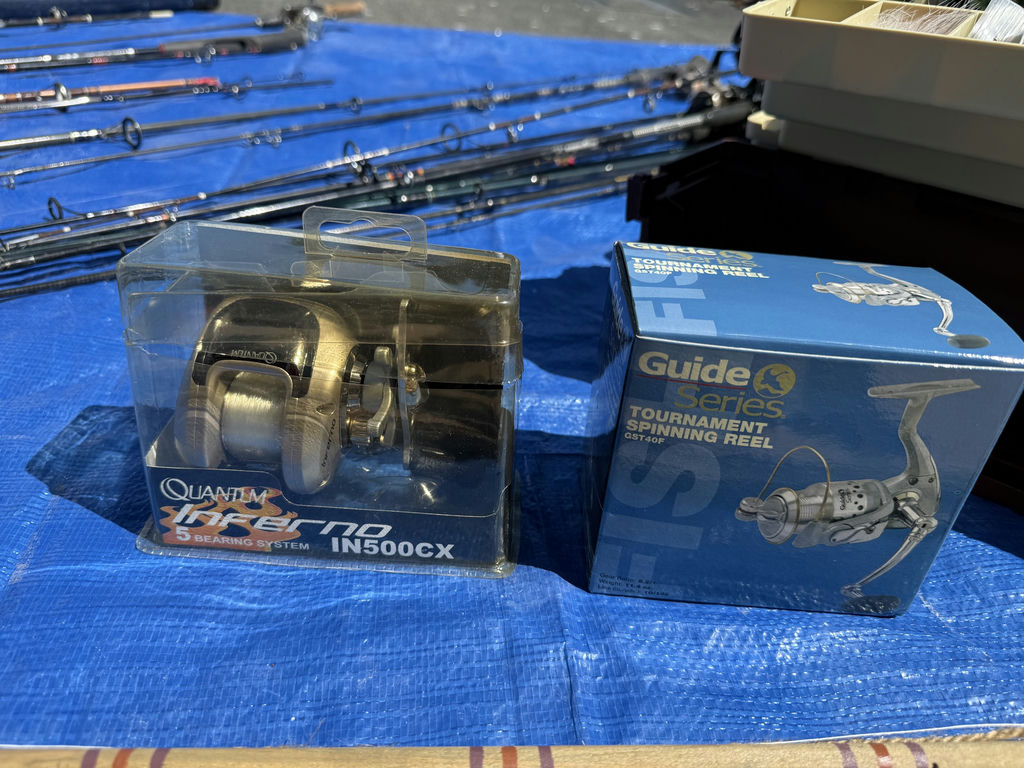 Collection of fishing rods, reels, and tackle - image 9 of 14