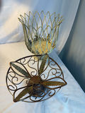 Vintage table lamp with assorted decorative metal items - thumbnail 4 of 5