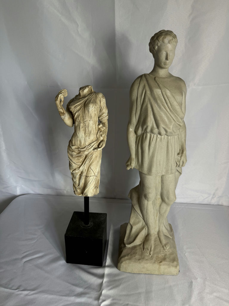 Framed floral still life with classical sculptures - image 8 of 10