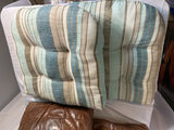Two Leather Pillows, And Two Patio Cushions - thumbnail 3 of 4