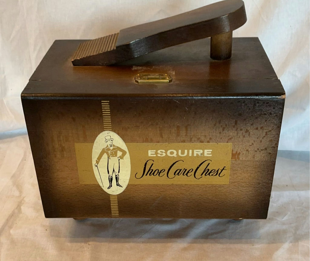 Vintage Shoe Care Chest And Small Sewing Box - image 2 of 5