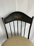 Black Metal Barstool, handpainted, cushion seat - thumbnail 2 of 3