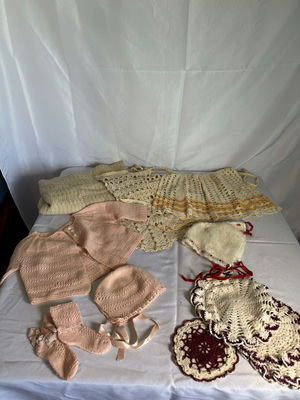 Vintage Crocheted and Knitted Baby Garments and Accessories - Image 1 of 5