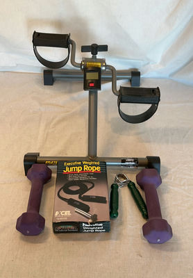 Pedal Exerciser with Jump Rope Kit and Purple Dumbbells - Image 1 of 3