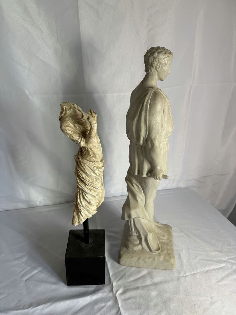 Framed floral still life with classical sculptures - image 5 of 10