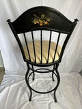 Black Metal Barstool, handpainted, cushion seat - thumbnail 3 of 3