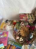 Assorted Craft Supplies and Decorative Baskets with Clocks - thumbnail 5 of 5
