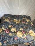 Blue and pink chevron crochet throw, floral bedspread, and decorative pillow - thumbnail 3 of 3
