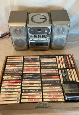 Boombox And Cassette Tapes - Image 1 of 5