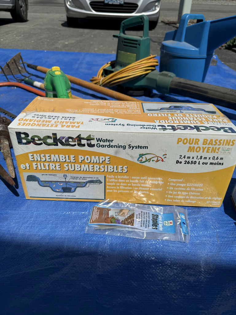 Garden tools, irrigation gear, seed packets and pond kit - image 6 of 7