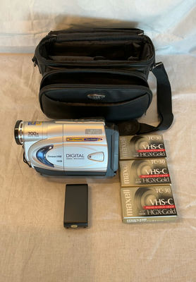 JVC Compact VHS Camcorder with VHS-C Tapes and Carrying Case - Image 1 of 4