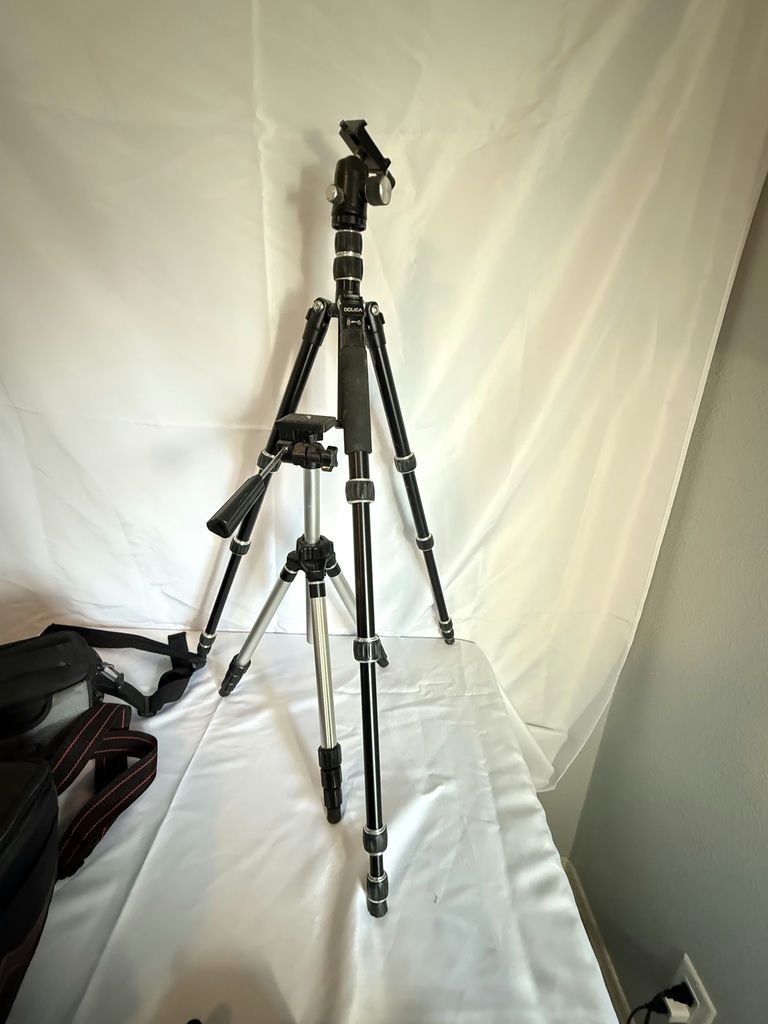 Assorted cameras, lenses, flash, and tripods - image 16 of 16