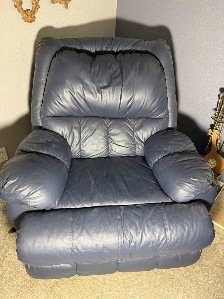 Navy Action Industries 'Leather' Recliner - image 2 of 7