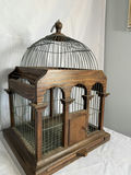 Decorative Wood Bird Cage And Plaster Pedestal - thumbnail 4 of 4