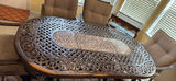 Metal Patio Dining Table, Six chairs with cushions - thumbnail 2 of 5