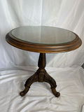 Antique-style pedestal table and decorative wire basket - thumbnail 2 of 6