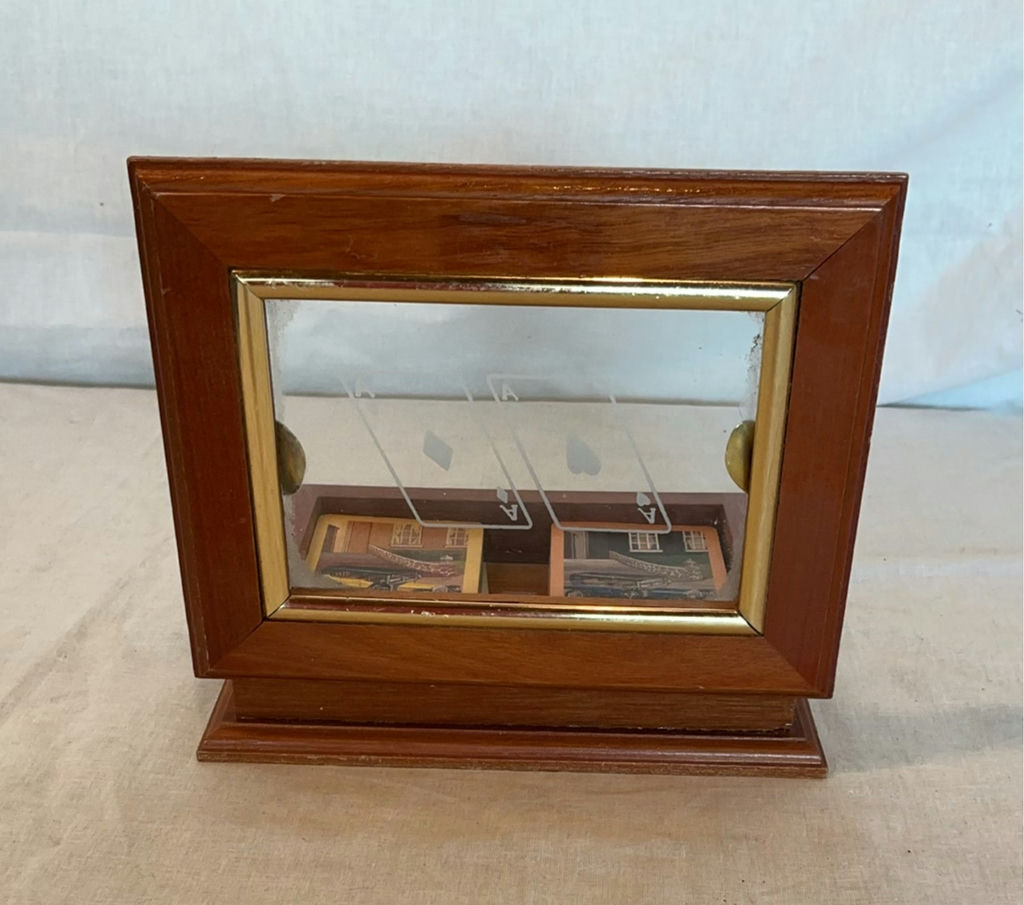 Vintage leather backgammon set with accessories and wooden display box - image 3 of 4