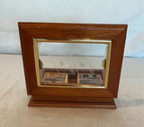 Vintage leather backgammon set with accessories and wooden display box - thumbnail 3 of 4