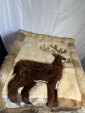 Sheep skin throw with Deer Design - thumbnail 2 of 5