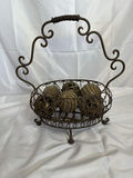 Antique-style pedestal table and decorative wire basket - thumbnail 6 of 6