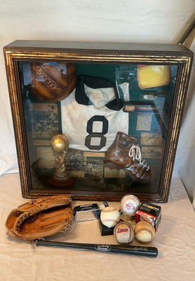 Sports memorabilia collection: baseball gear and soccer display - Image 1 of 6