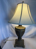 Vintage table lamp with assorted decorative metal items - thumbnail 2 of 5