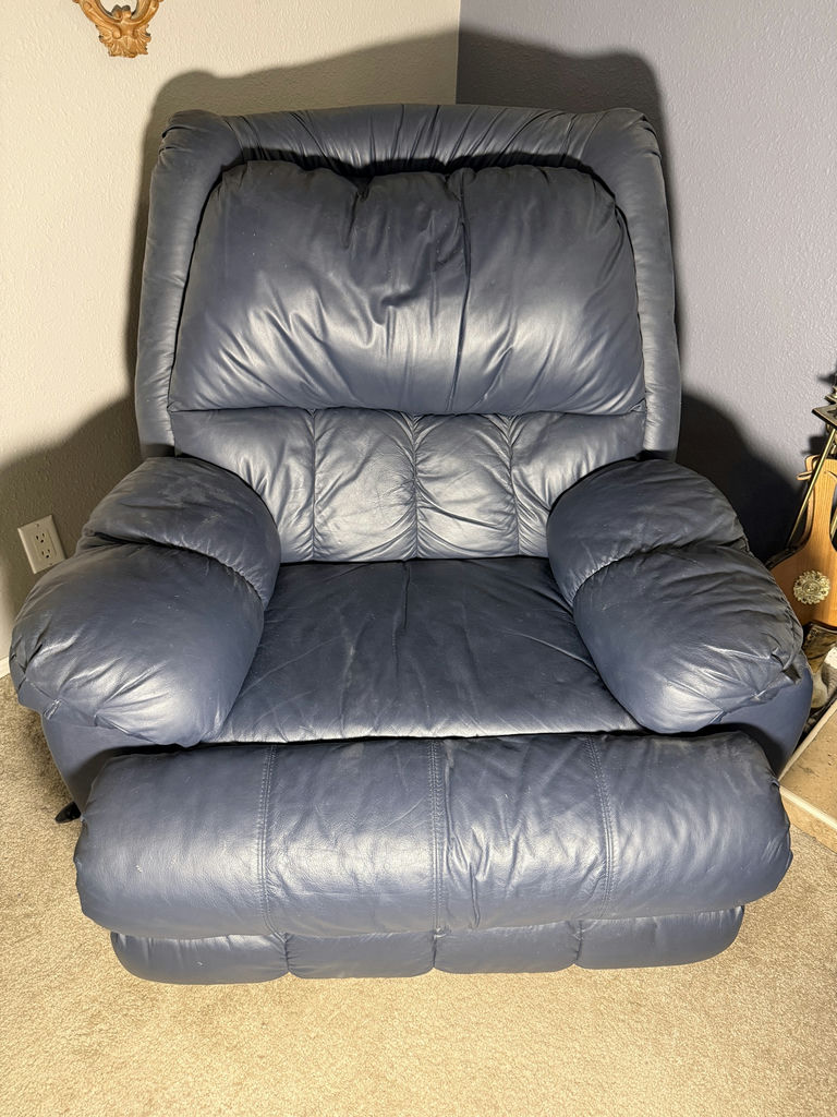 Navy Action Industries 'Leather' Recliner - image 1 of 7