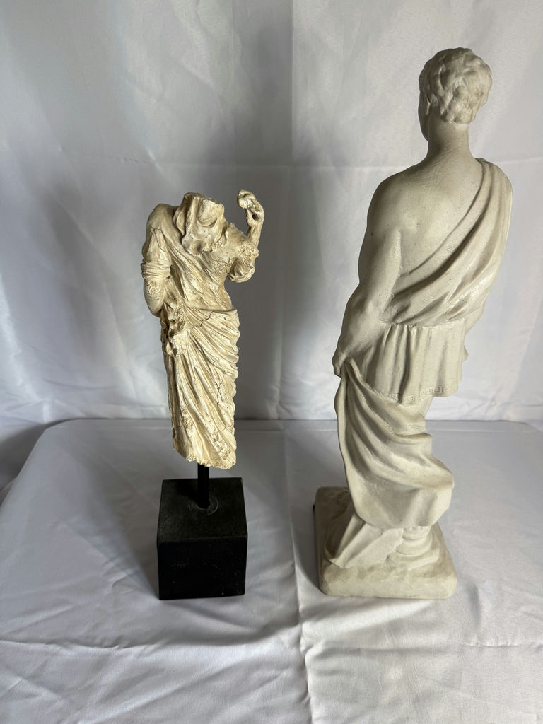 Framed floral still life with classical sculptures - image 6 of 10