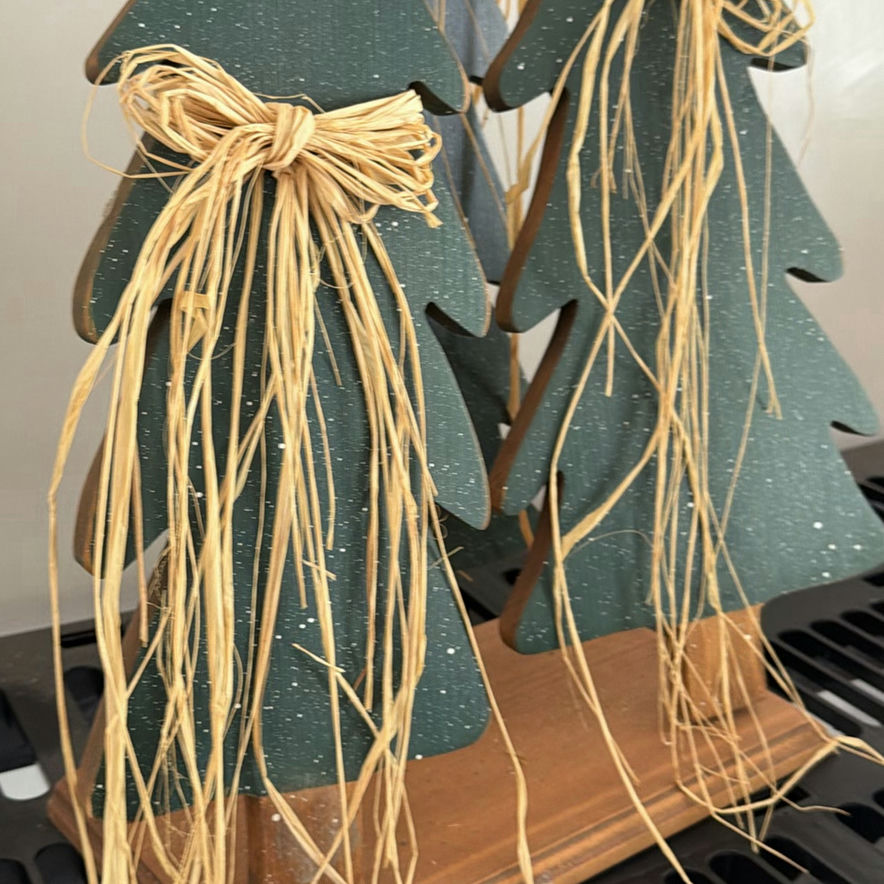 Decorative Wooden Christmas Trees and Wall Clock - image 3 of 6